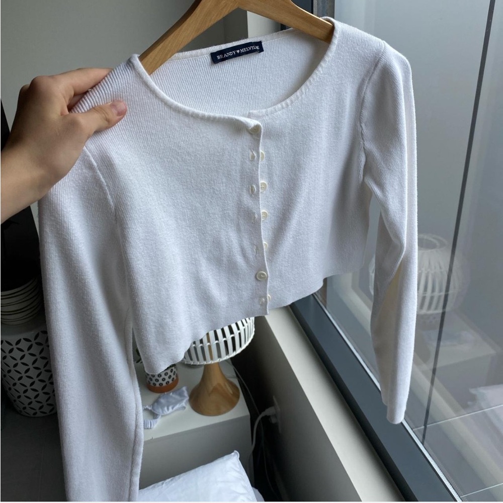 White Button-Up Cardigan